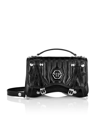 Philipp Plein Leather Medium Belt Bag Hexagon In Black