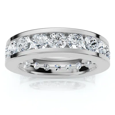 Pompeii3 2ct Channel Set Diamond Eternity Ring 14k Gold Or Platinum Lab Grown Ef/vs In Metallic
