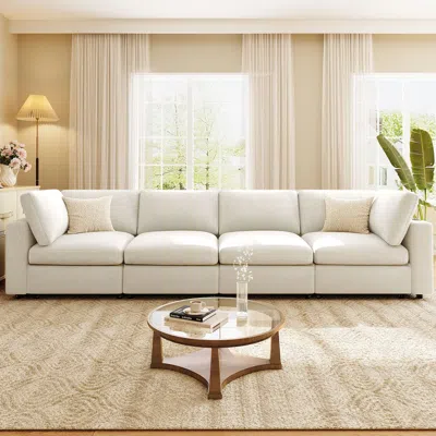 Streamdale Furniture Streamdale 113" Upholstered Modular Sofa With Storage, Usb, Wireless Charging & Bluetooth Speaker