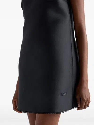Prada Lace-collar Scuba Mini-dress In Black
