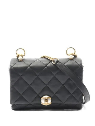 Pre-owned Chanel 2019 Quilted-design Mini Shoulder Bag In Black