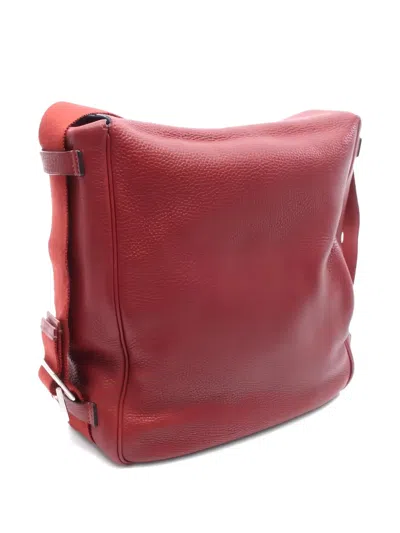 Pre-owned Hermes 2005 Tibet Vertical Mm Shoulder Bag In Red