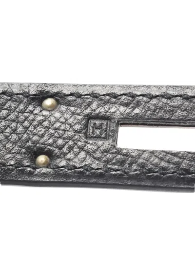 Pre-owned Hermes Kelly 32 Leather Tote Bag In Black