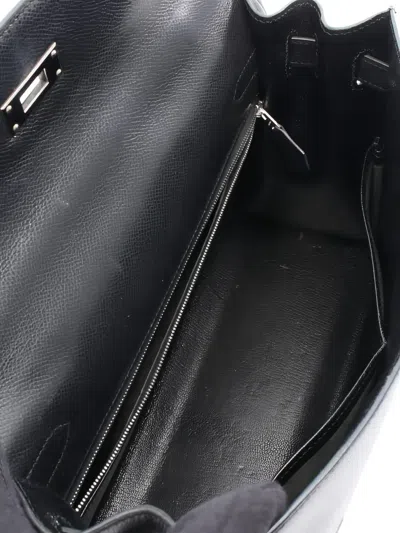 Pre-owned Hermes Kelly 32 Leather Tote Bag In Black