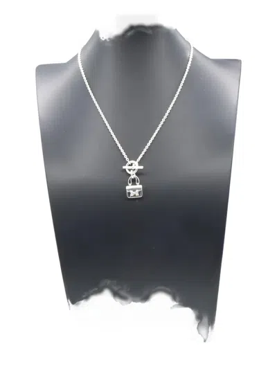Pre-owned Hermes 2010s Silver Amulettes Constance Necklace