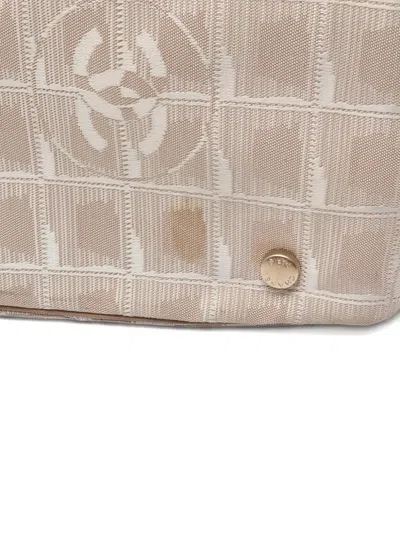 Pre-owned Chanel 2004-2005 New Travel Line Mm Tote Bag In Neutral