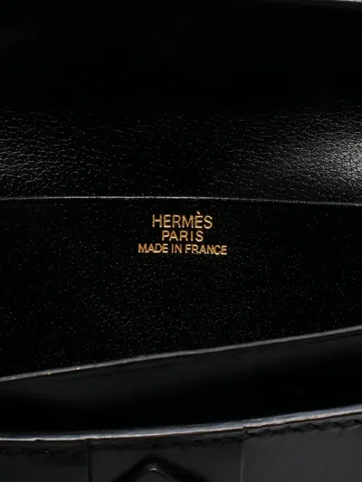 Pre-owned Hermes 2004 Bearn Bi-fold Long Wallet In Black