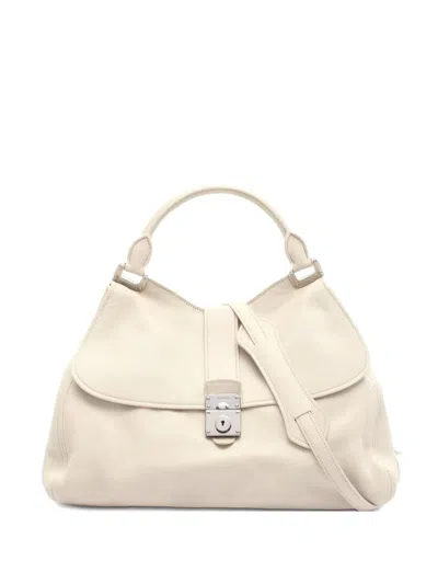Pre-owned Miu Miu 2000 Madras Leather Handbag In Neutral