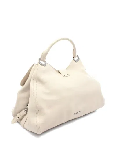 Pre-owned Miu Miu 2000 Madras Leather Handbag In Neutral
