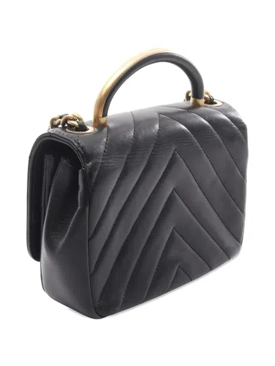 Pre-owned Chanel 2019 Chevron Stitch Cross Body Bag In Black