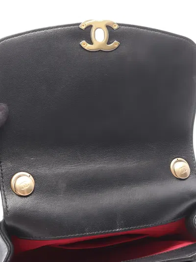 Pre-owned Chanel 2019 Chevron Stitch Cross Body Bag In Black