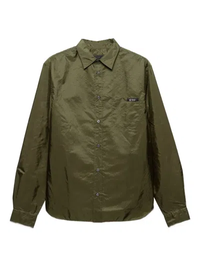 Prada Re-nylon Patch Pocket Shirt In Brown