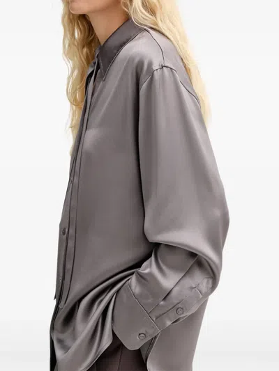 Isabelle Blanche Tie-detail Shirt In Gray