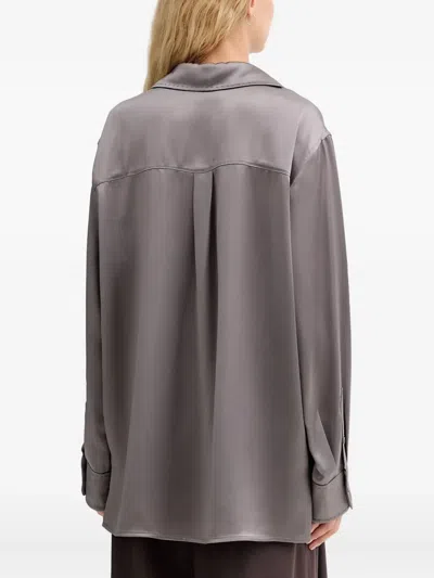 Isabelle Blanche Tie-detail Shirt In Gray