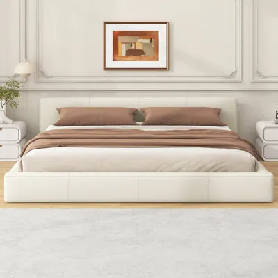 Streamdale Furniture Streamdale Stylish Beige Upholstered Bed The Ideal Choice For Your Bedroom, King