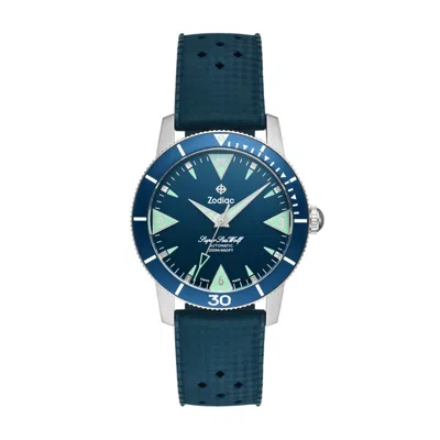 Zodiac Men's Super Sea Wolf Rubber Strap Automatic Watch, 39mm In Blue