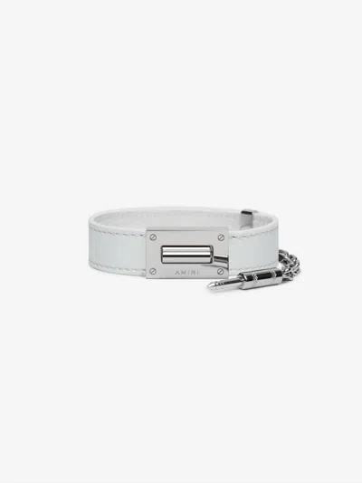 Amiri Pebbled Jax Bracelet White In White