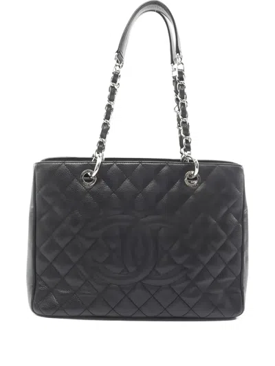 Pre-owned Chanel 2009-2010 Grand Shopping Gst Tote Bag In Black