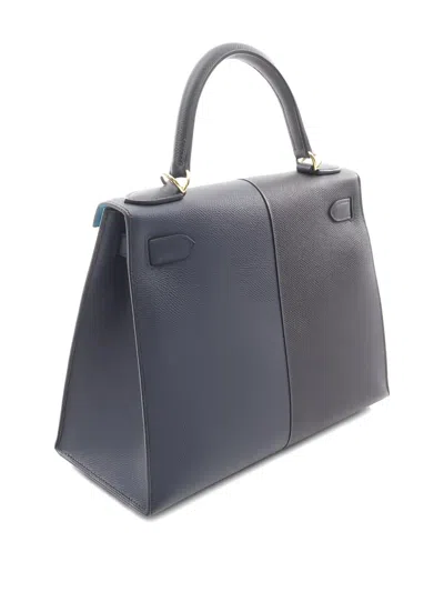 Pre-owned Hermes 2022 Kelly Sellier 28 Casaque Tote Bag In Gray