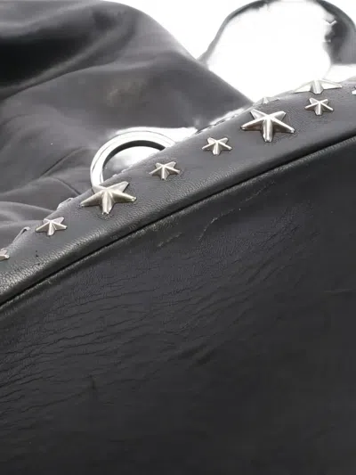 Pre-owned Jimmy Choo 2000s Fitzroy Star-studded Leather Backpack In Black