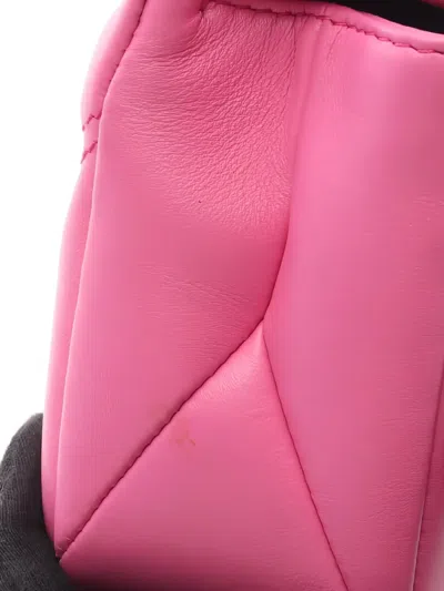 Pre-owned Bvlgari 2010s Serpenti Cabochon Leather Tote Bag In Pink