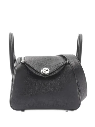 Pre-owned Hermes 2025 Mini Lindy Shoulder Bag In Black