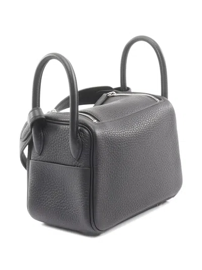 Pre-owned Hermes 2025 Mini Lindy Shoulder Bag In Black