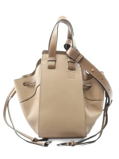 Pre-owned Loewe 2000s Small Hammock Drawstring Tote Bag In Neutral