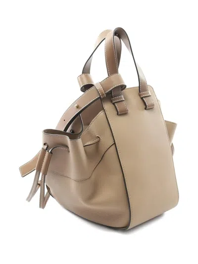 Pre-owned Loewe 2000s Small Hammock Drawstring Tote Bag In Neutral