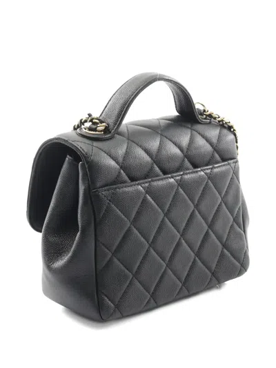 Pre-owned Chanel 2019 Business Affinity Flap Shoulder Bag In Black