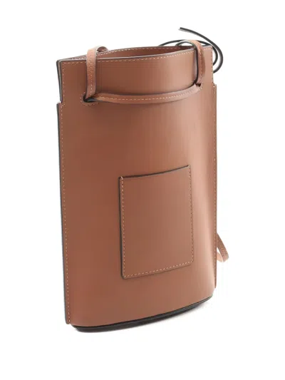 Pre-owned Loewe 2000s Dice Pocket Leather Shoulder Bag In Brown