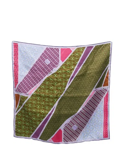 Pre-owned Hermes 2010s Printed Scarf In Green