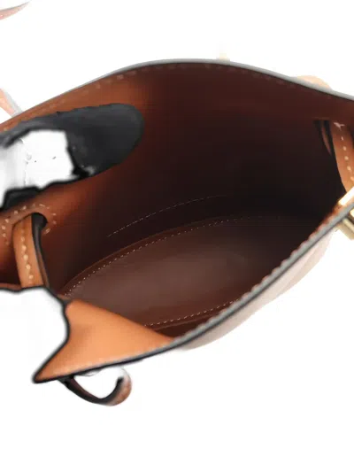 Pre-owned Loewe 2000s Dice Pocket Leather Shoulder Bag In Brown