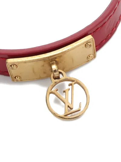 Pre-owned Louis Vuitton 2016 Logomania Monogram Logo Charm Bracelet In Red