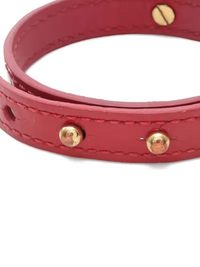 Pre-owned Louis Vuitton 2016 Logomania Monogram Logo Charm Bracelet In Red