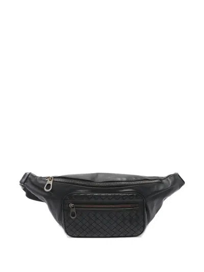 Pre-owned Bottega Veneta 2000s Intrecciato Belt Bag In Black