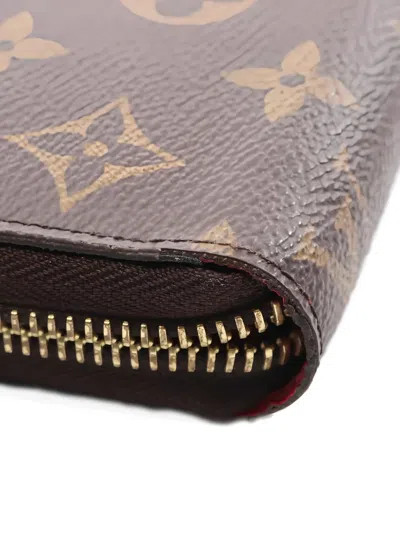Pre-owned Louis Vuitton Monogram-canvas Zip Wallet In Brown
