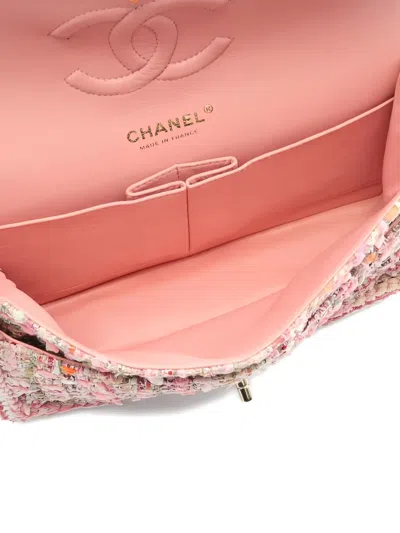 Pre-owned Chanel 2019 Classic Flap Tweed Shoulder Bag In Pink