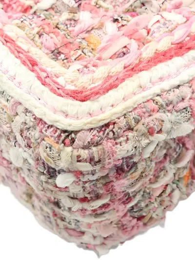 Pre-owned Chanel 2019 Classic Flap Tweed Shoulder Bag In Pink