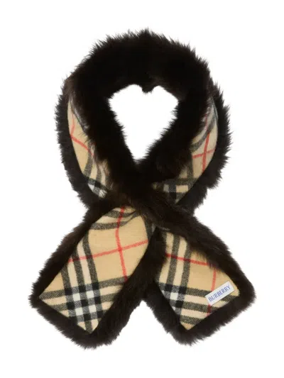 Burberry Padded Reversible Check Scarf In Black