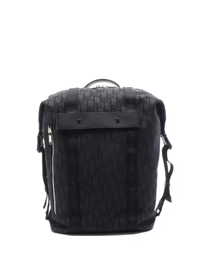 Pre-owned Dior 2010s Safari Oblique Canvas Backpack In Black