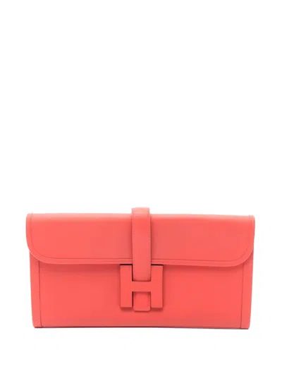Pre-owned Hermes 2016 Jige Elan 29 Clutch Bag In Red