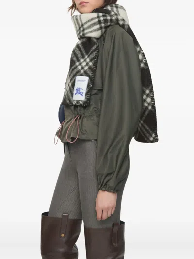 Burberry Checked Scarf In Gray