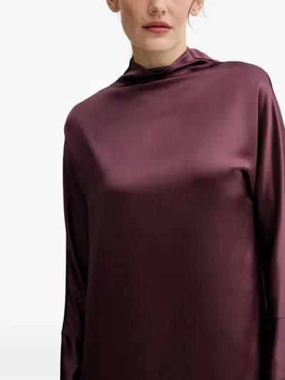 Isabelle Blanche Mock-neck Midi Dress In Purple