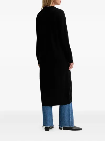 Isabelle Blanche Button-up V-neck Cardi-coat In Black