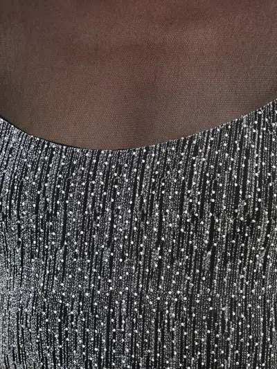 Simona Corsellini Long-sleeve Panelled Mini Dress In Metallic