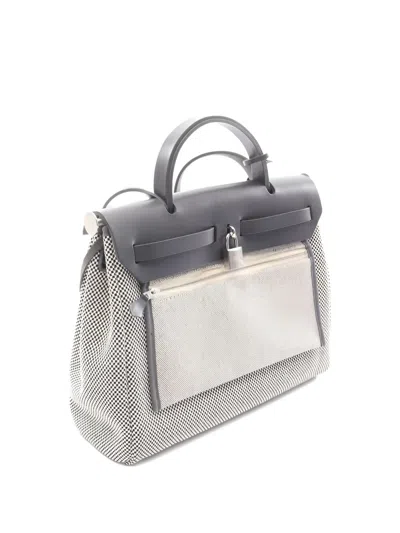 Pre-owned Hermes 2025 Herbag Pm Tote Bag In White