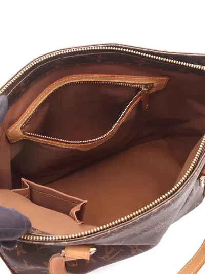 Pre-owned Louis Vuitton 2002 Cabas Piano Monogram Shoulder Bag In Brown