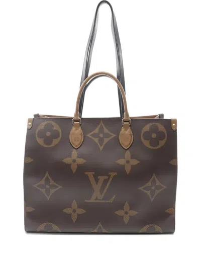 Pre-owned Louis Vuitton 2021 On-the-go Gm Monogram-canvas Tote Bag In Brown