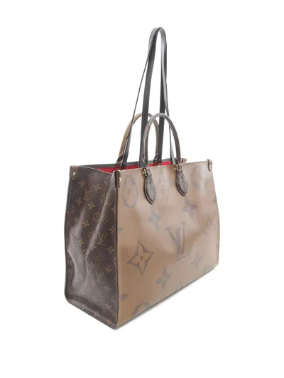 Pre-owned Louis Vuitton 2021 On-the-go Gm Monogram-canvas Tote Bag In Brown